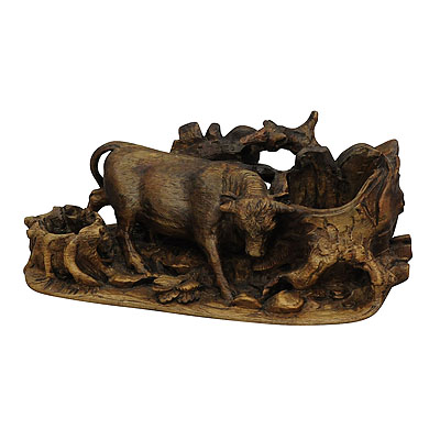 Finely Carved Statue of a Bull ca. 1900.