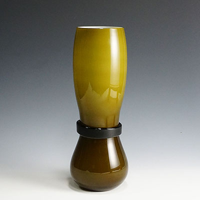 Simon Moore for Salviati, Large Fasciati Murano Glass Vase.