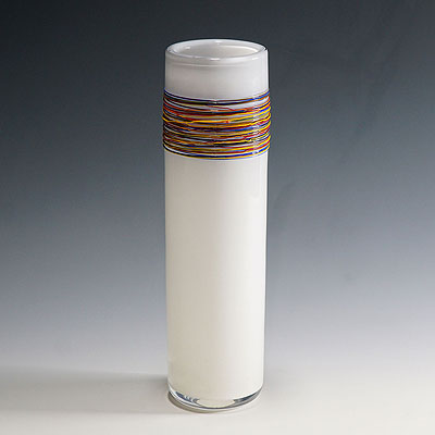 Vintage Art Glass Vase by Technical School for Glass Zwiesel , Germany.