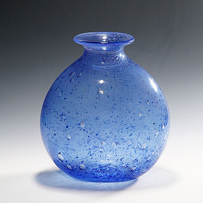 Monumental Ercole Barovier - Barovier & Toso Efeso Blue Vase 1964.
