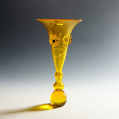 Vintage Murano Art Glass Vase by Franco Moretti ca. 1970s.