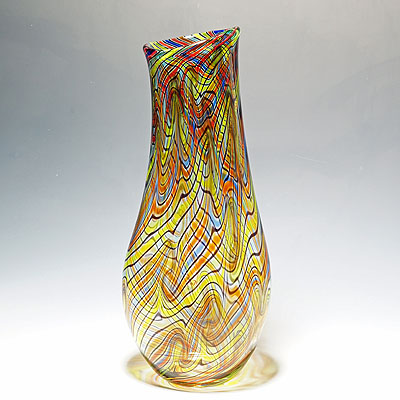 Monumental Art Glass Vase by Luca Vidal, Murano.