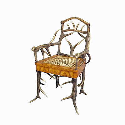 Black Forest Antler Arm Chair by J. A. K. Horn, Turingen 1840s.