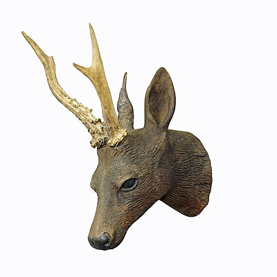 Whimsy Antique Black Forest Deer Head ca. 1900s.