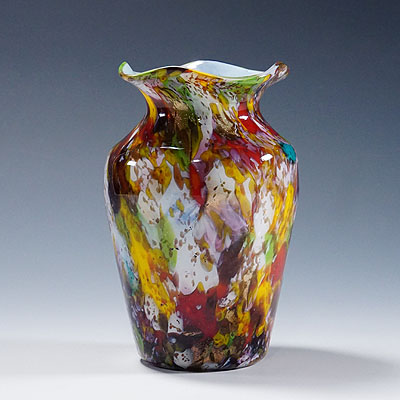 A Macchie Art Glass Vase by Artisti Barovier Attribution, Murano ca. 1920s.