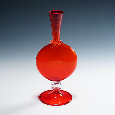 Vetro Soffiato Glass Vase by Vittorio Zecchin for Venini Murano ca. 1950.