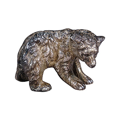 Vintage Sterling Sculpture of a Strolling Bear.